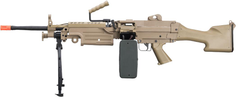 A&K M249 SAW MKII Steel Body AEG LMG w/ Reinforced Gearbox (Black / Tan)