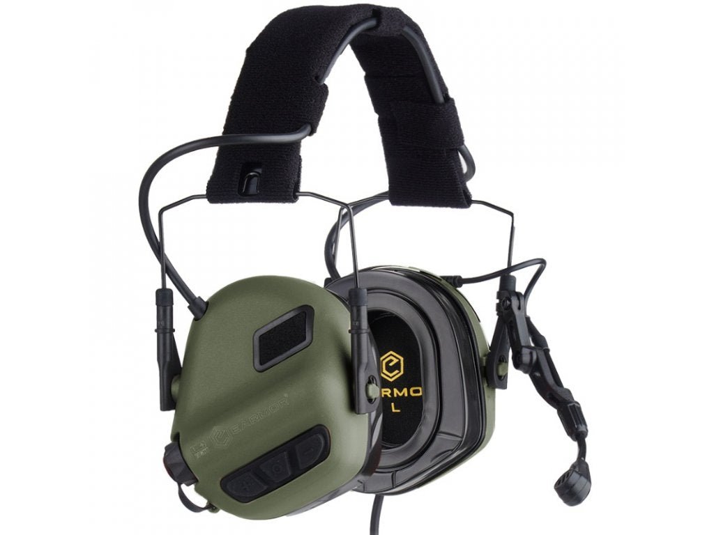 EARMOR M32 PLUS TACTICAL HEADSET (Black / Coyote Brown / Green)