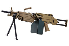 A&K M249 SAW Para Steel Body AEG LMG w/ Reinforced Gearbox (Black / Tan)
