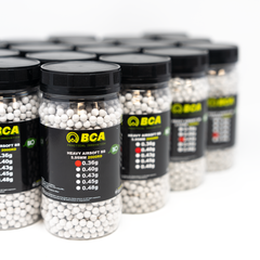 BCA Superior Heavy Airsoft Biodegradable BBs - 2000rd Bottles (0.36g to 0.45g)