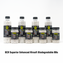 BCA Superior Enhanced Airsoft Biodegradable BBs - 15 Bottles Bulk (0.25g)