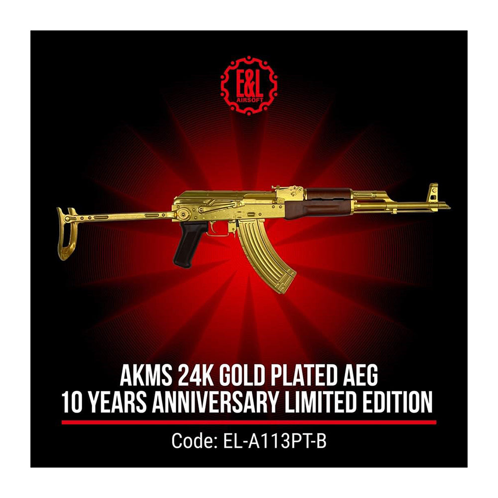 E&L Airsoft AKMS 24K Gold Plated AEG