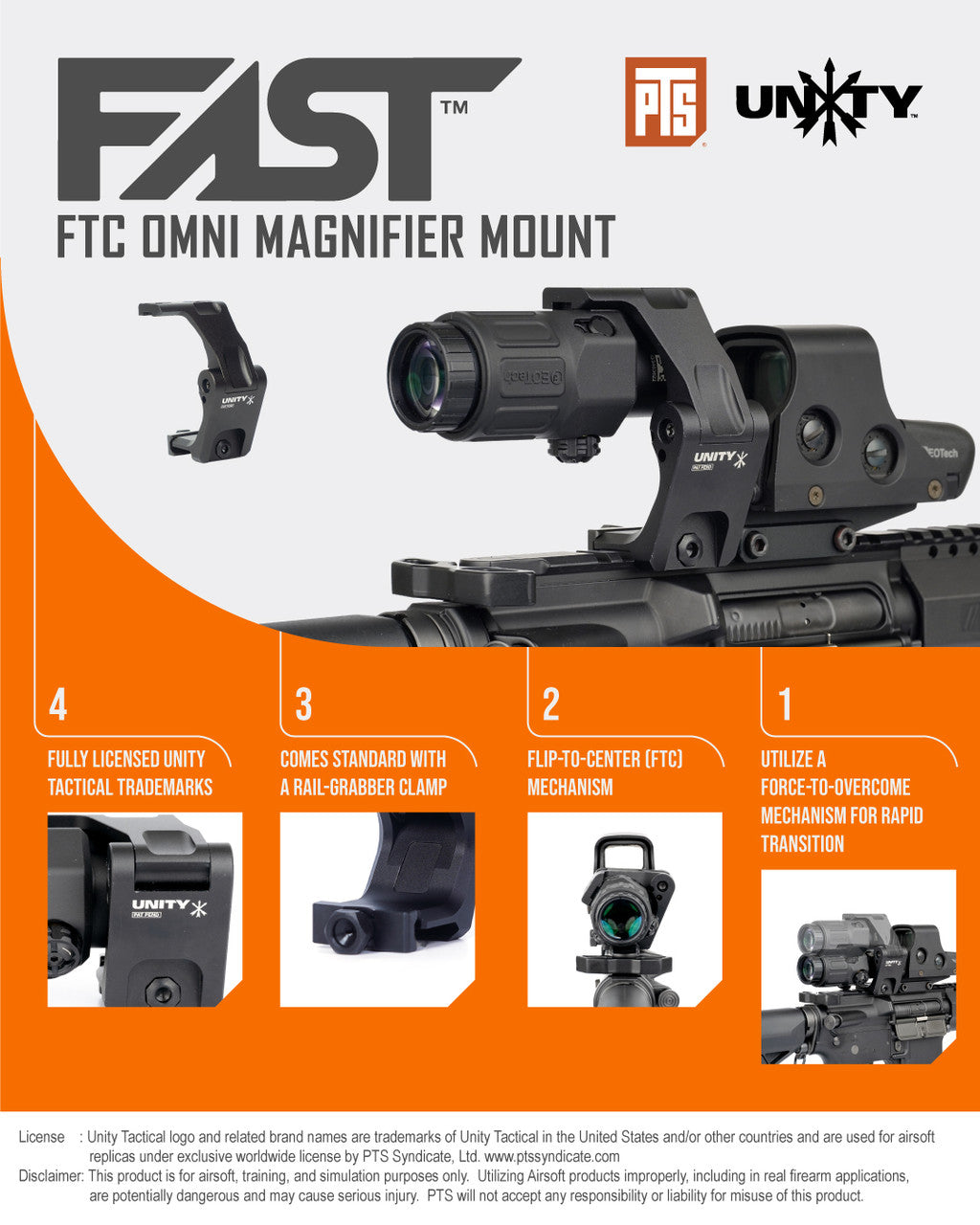 Unity Fast Mounts Risers Magnifier PTS UNITY TACTICAL FAST FTC OMNI MAG MOUNT (Black / Tan) – BlackBlitz ...