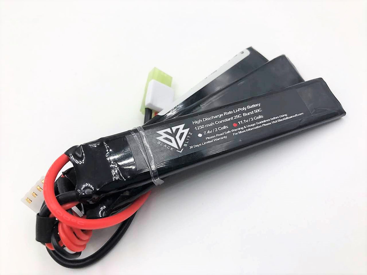 BCA 11.1v 1250mAh 25-50C LiPo Battery (Triple Stick)