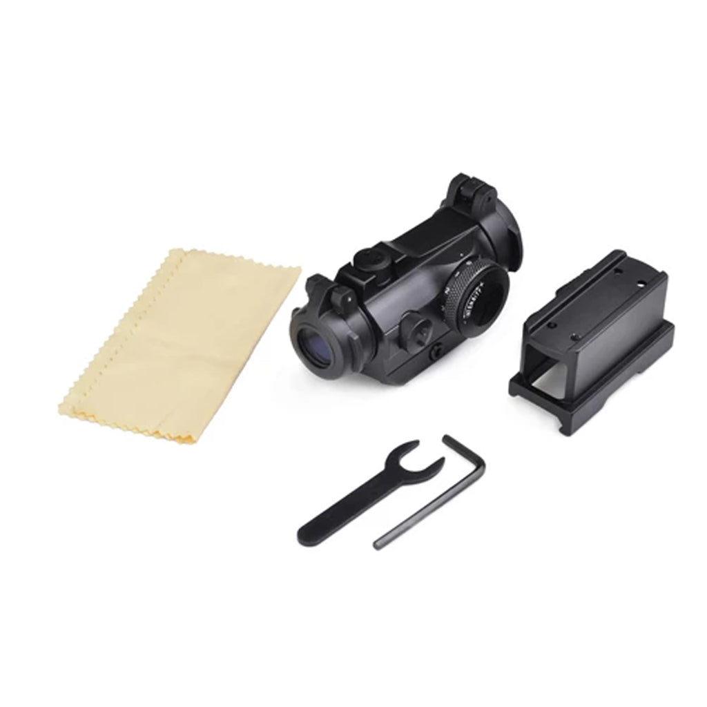 AIMO T2 Red Dot Sight with Low and High Mounts (Black / Tan)