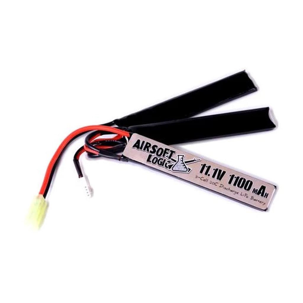 Airsoft Logic 11.1V 20-40c 1100mah Lipo Battery  (Triple Stick)