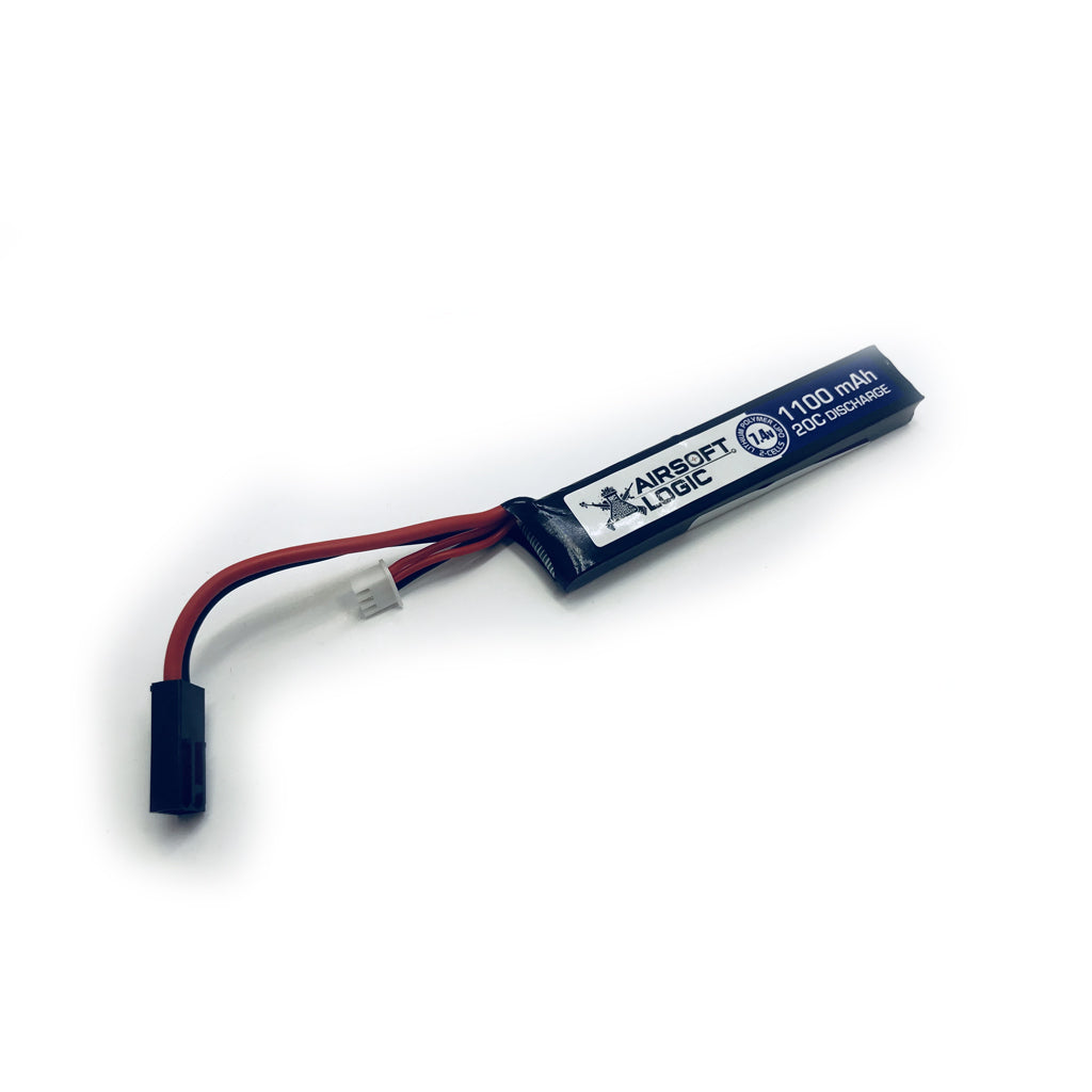 Airsoft Logic 7.4V 20-40c 1100 mah Lipo Battery (M4 Stick)