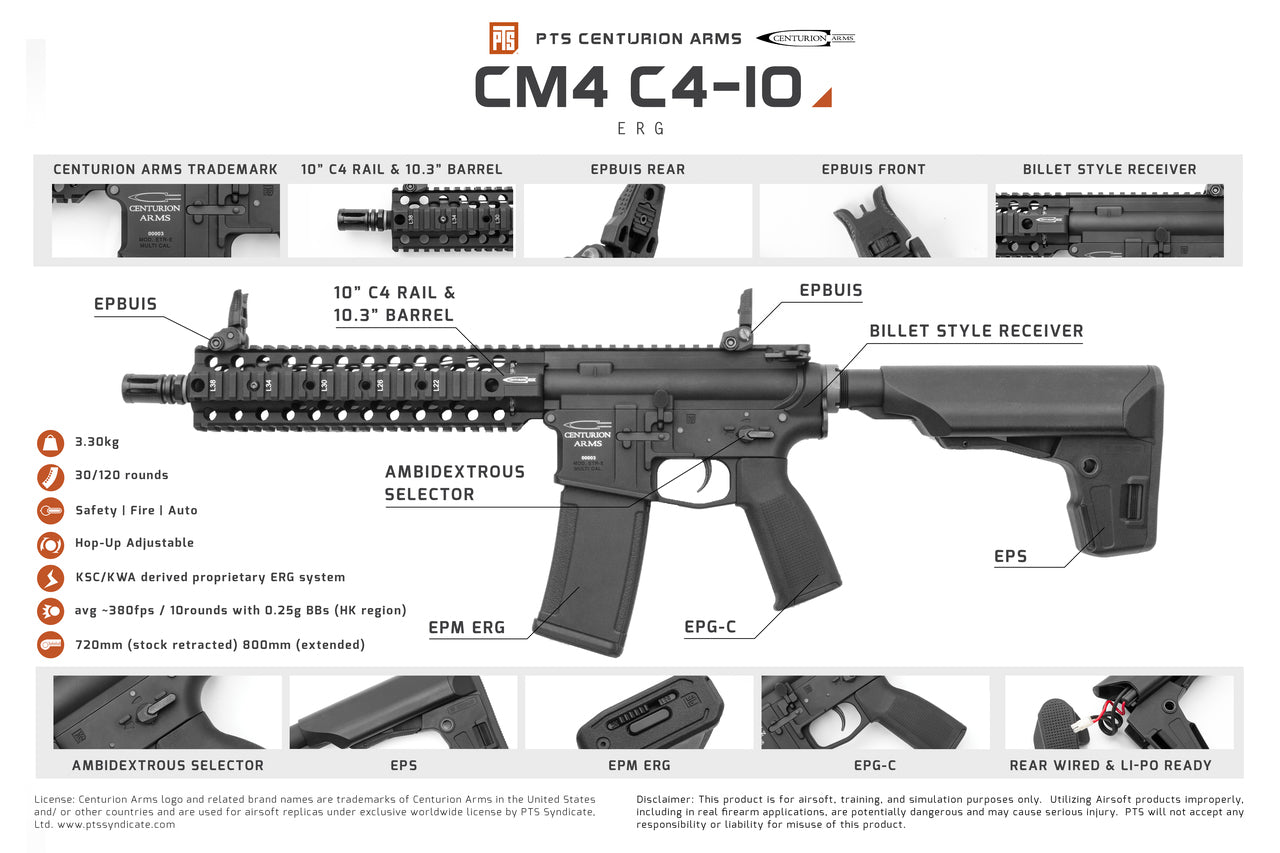 PTS / KWA CENTURION ARMS CM4 ERG (Black)