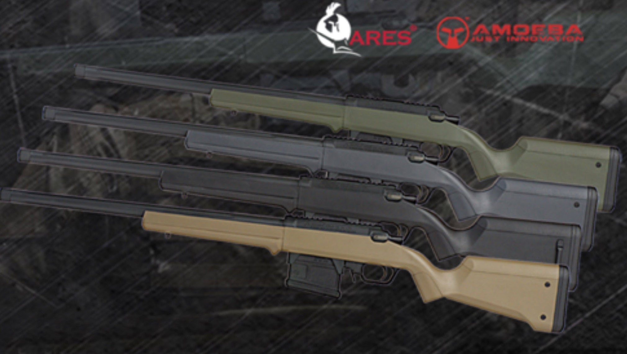 Ares Amoeba Striker Sniper Rifle AS01 (Black / Tan / OD / Grey)