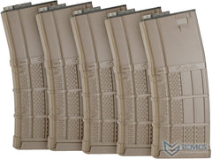 EMG 190rd Lancer Systems Licensed L5 AWM Airsoft Mid-Cap Magazines Pack of 5 (Black / Tan / Red / Pink)