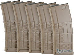 EMG 190rd Lancer Systems Licensed L5 AWM Airsoft Mid-Cap Magazines Pack of 5 (Various Colours)